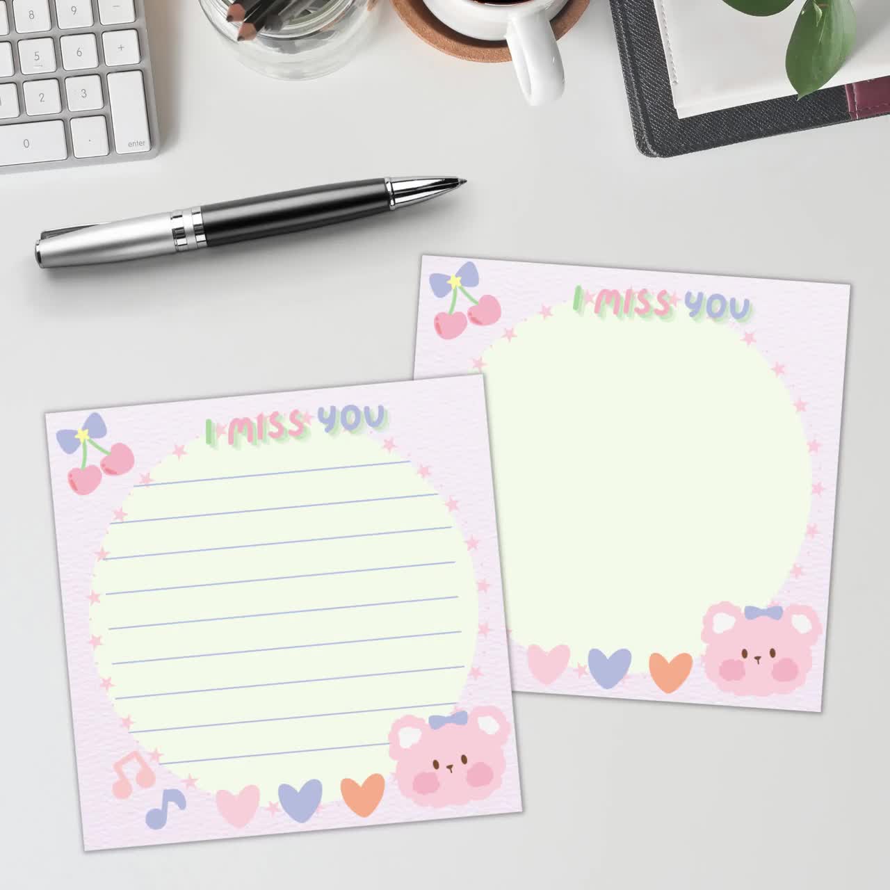 Personalized Notepad, Desk Pad PDF Printable, Post Its, Notes, Note Pages,  Student Notes, Notebook, Post It Printable 