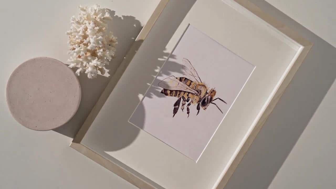 ミツバチの水彩画 - Etsy 日本