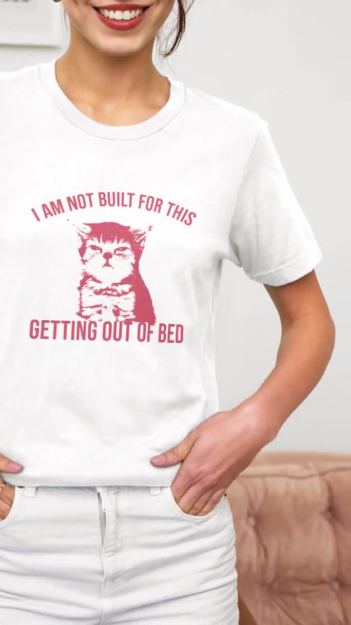 I am not built for this Funny Sleepy Cat Meme T-shirt, Eepy Cat Meme Shirt,  Goofy Ahh Tshirt, Gift for Her, Gen Z Humour T-shirt, Gifts