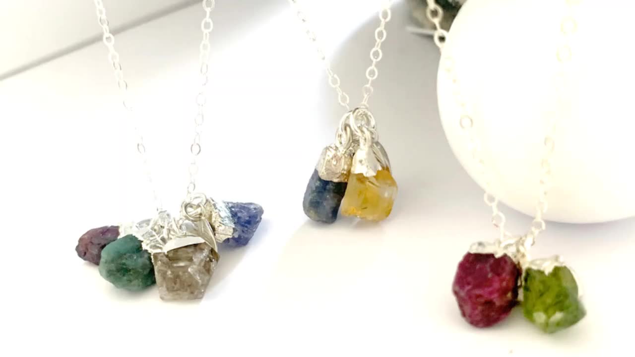 Mixed Shape Birthstone Necklace - Perfect for Mother's Day – The