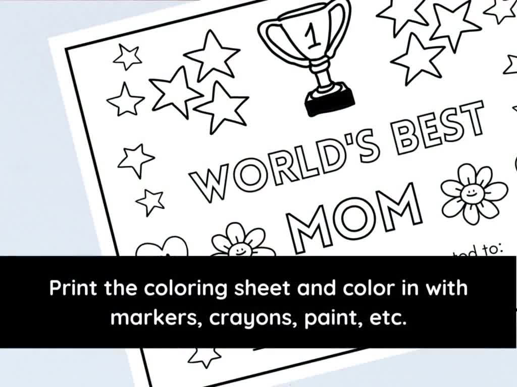 Worlds Best Mom Mothers Day Coloring Pages Printable