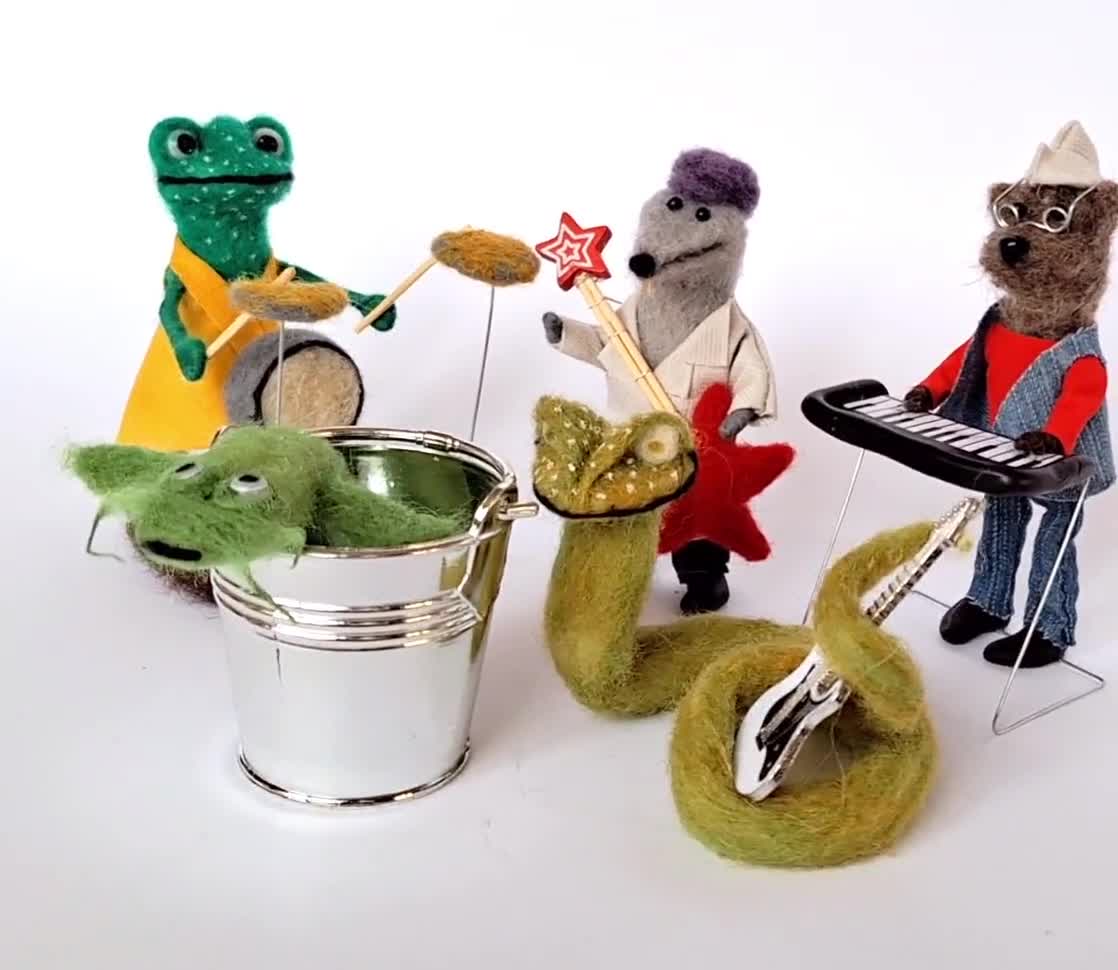 Nightmare Benefit Band Miniature | Needle Felted Jug Band