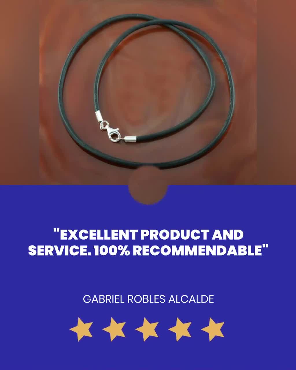 Findout Collana A Catena In Corda Di Seta Nera Da 3 Mm Con - Foto 7