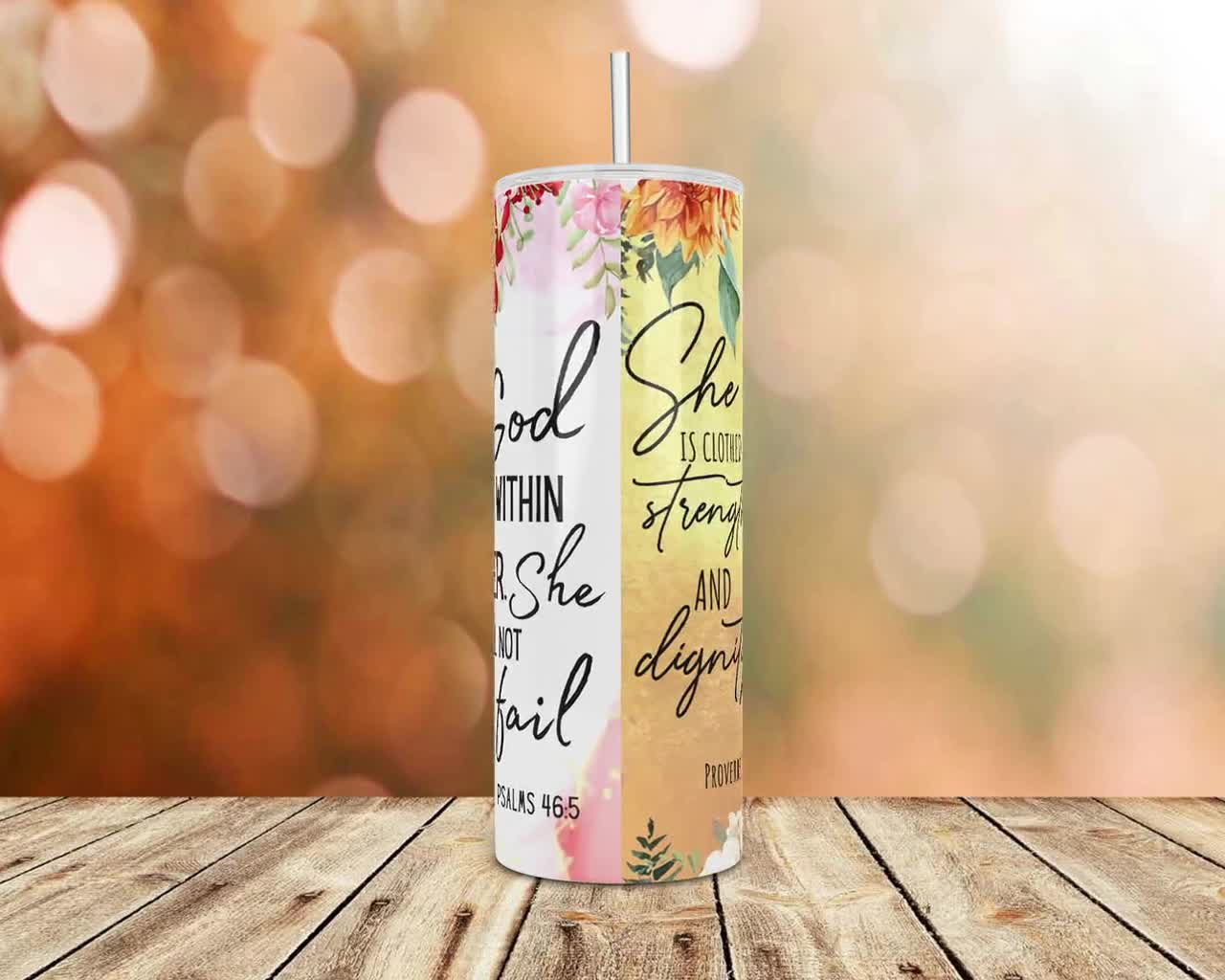 Bible Verse Tumbler Wrap, Religious Tumbler Wrap, Faith Tumbler Wrap, 20 OZ  Skinny Tumbler Sublimation Design, Proverbs, Psalm Png Gift 