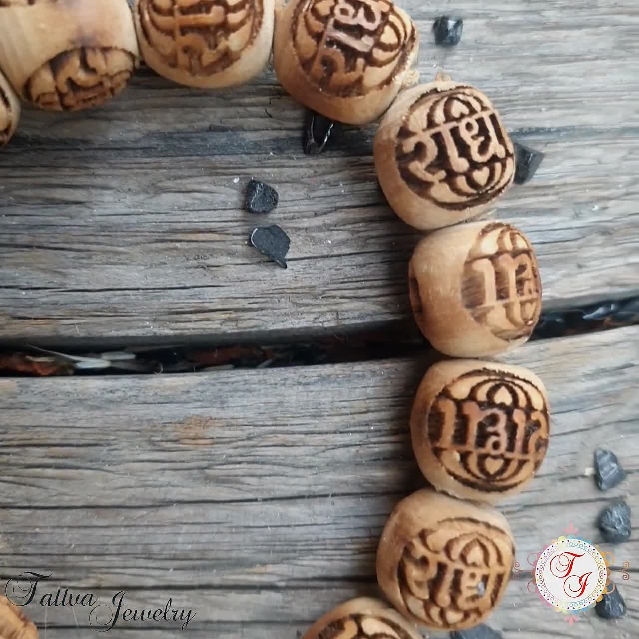 Buy Handcarved Radha Tulsi Bracelet, Holy Basil Seeds, Wood Bracelet, Yoga  Gifts handmade Online in India 