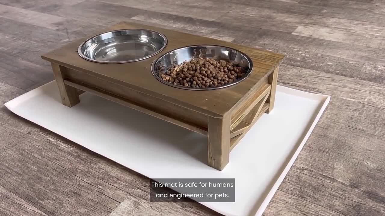 Silicone Pet Food Mat, Waterproof And Leak Proof Pet Feeding Mat