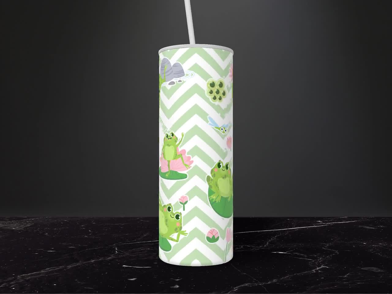 Frog Glitter Tumbler Sublimation. Frog Tumbler Design By IrinaShishkova