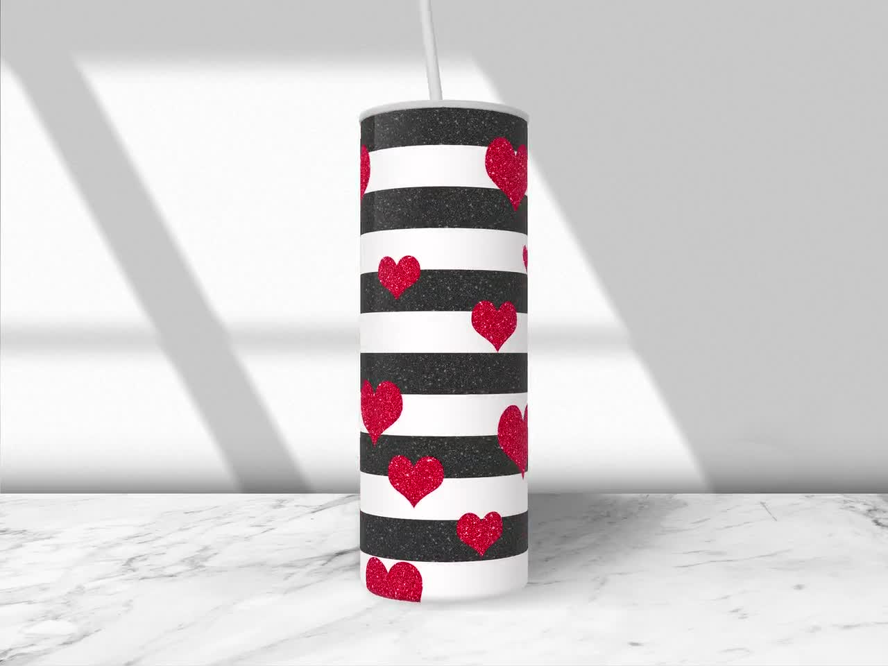 Valentine Glitter Heart 20oz Tumbler PNG Graphic by Mockup Station