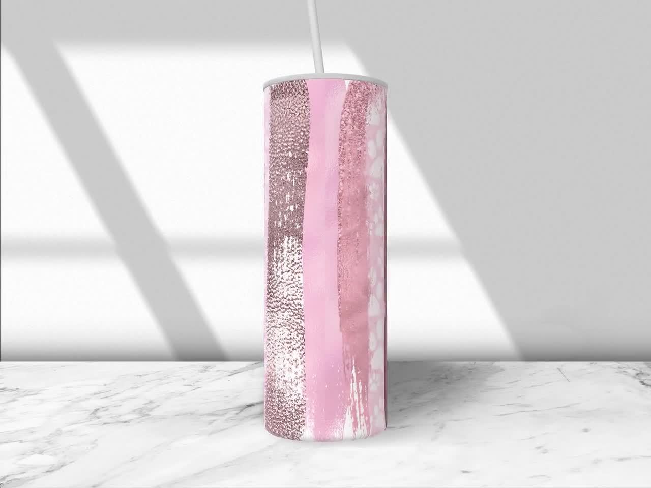 Pink Glitter Sublimation Tumbler Designs, Straight 20oz Tumbler