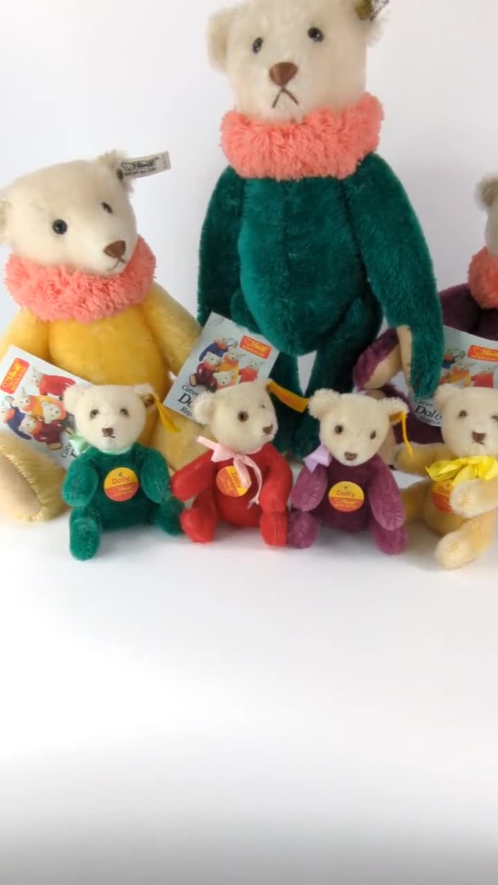 Steiff Dolly Teddy Bears Colourfull Full Set of Four All Ids