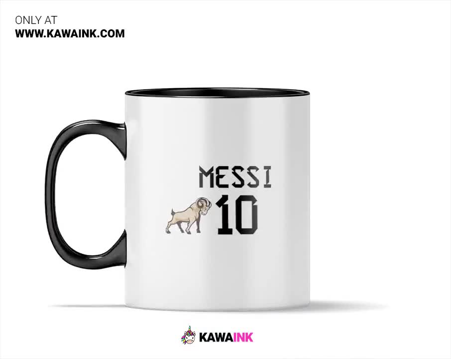 KAWAINK Lionel Messi Tasse - Handgezeichnete Watercolor Design Tasse Für Messi Fans