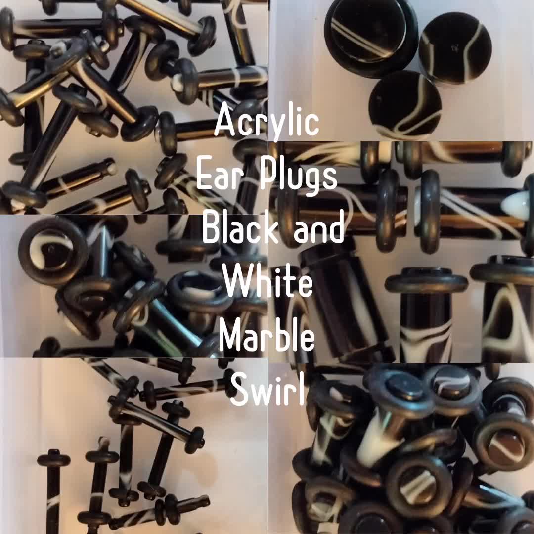 Acrylic Screw On Marble Swirl Ear Tunnels Acrylic Screw On Marble Swirl Ear Tunnels