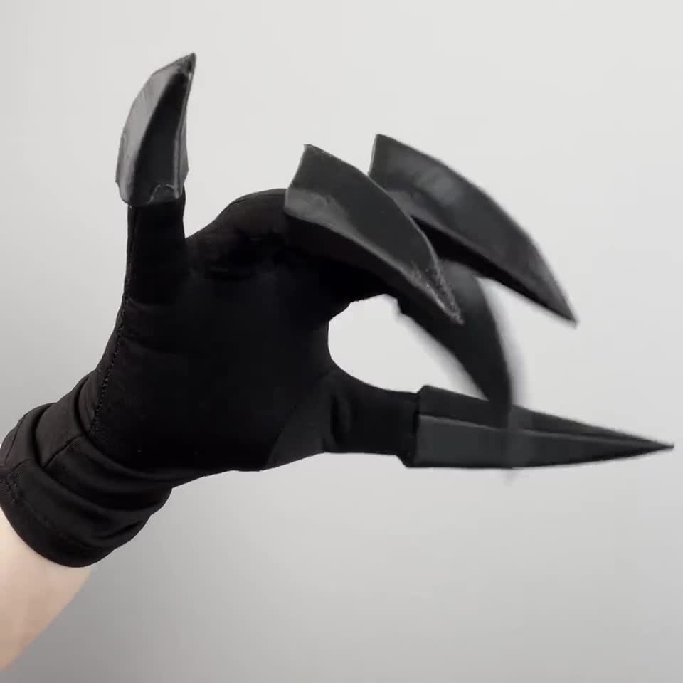 Qkbuza Guantes Con Garras Para Halloween – Cosplay Y Disfraces, Tejido Elástico Y Acolchado Térmico
