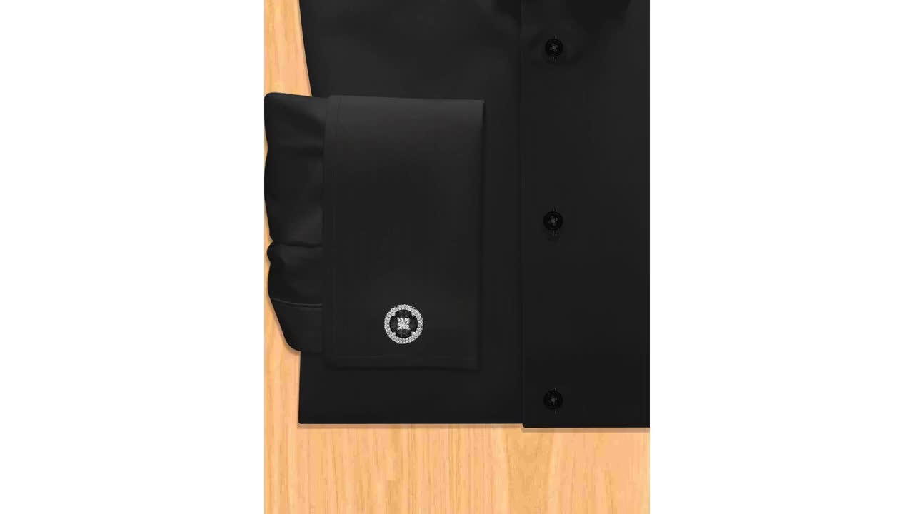 black dress shirt with cufflinks GEORGE - Black Formal Slim Fit Shirt with Cufflinks