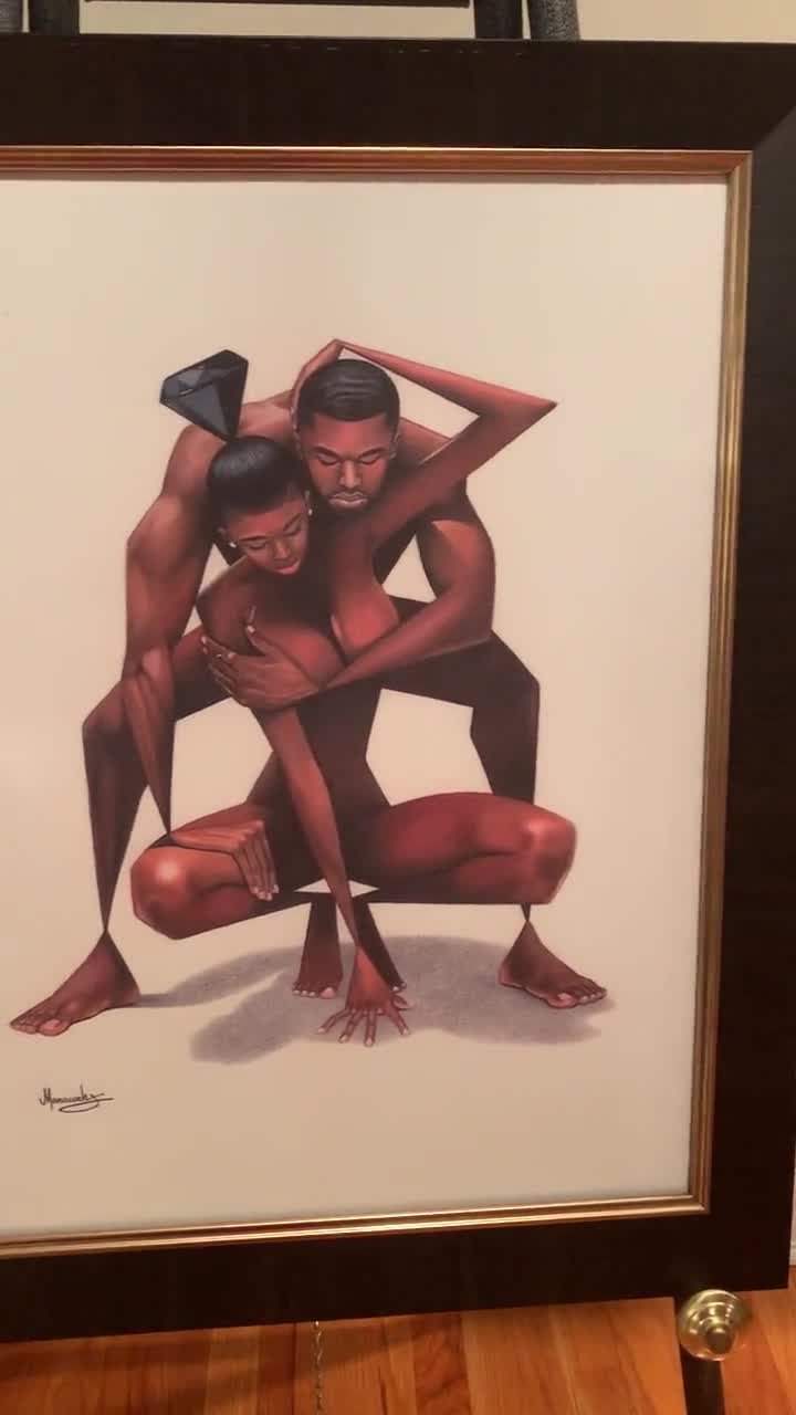 Black Diamond / Manasseh Johnson / African American Art / black Art / Black  Love / Black couple love / Romantic Art / UNFRAMED