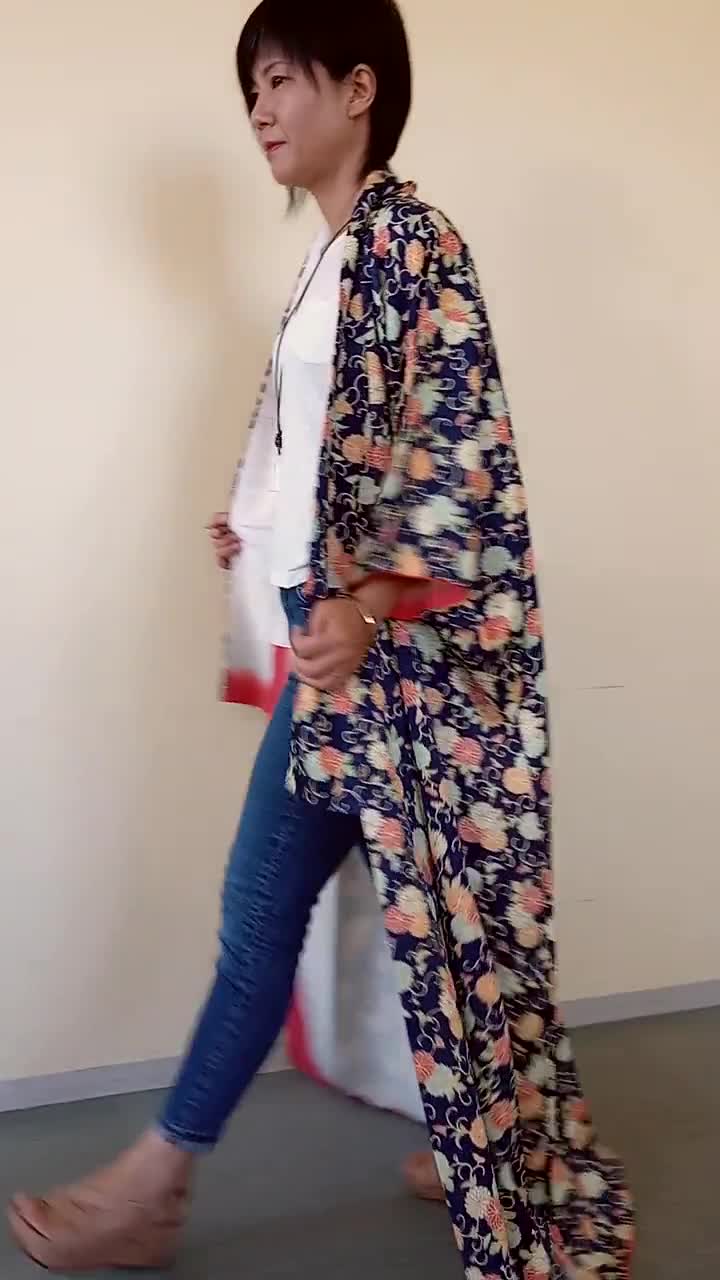 Japanese Floral Long Kimono