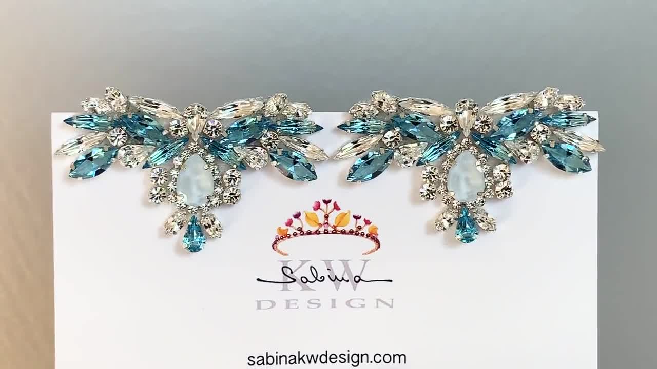 Something Blue Shoe Clips, Bridal Shoe Clips, Premium European Crystal Shoe  Embellishments Jewelry, Rhinestone Shoe Clip-on Light Blue 