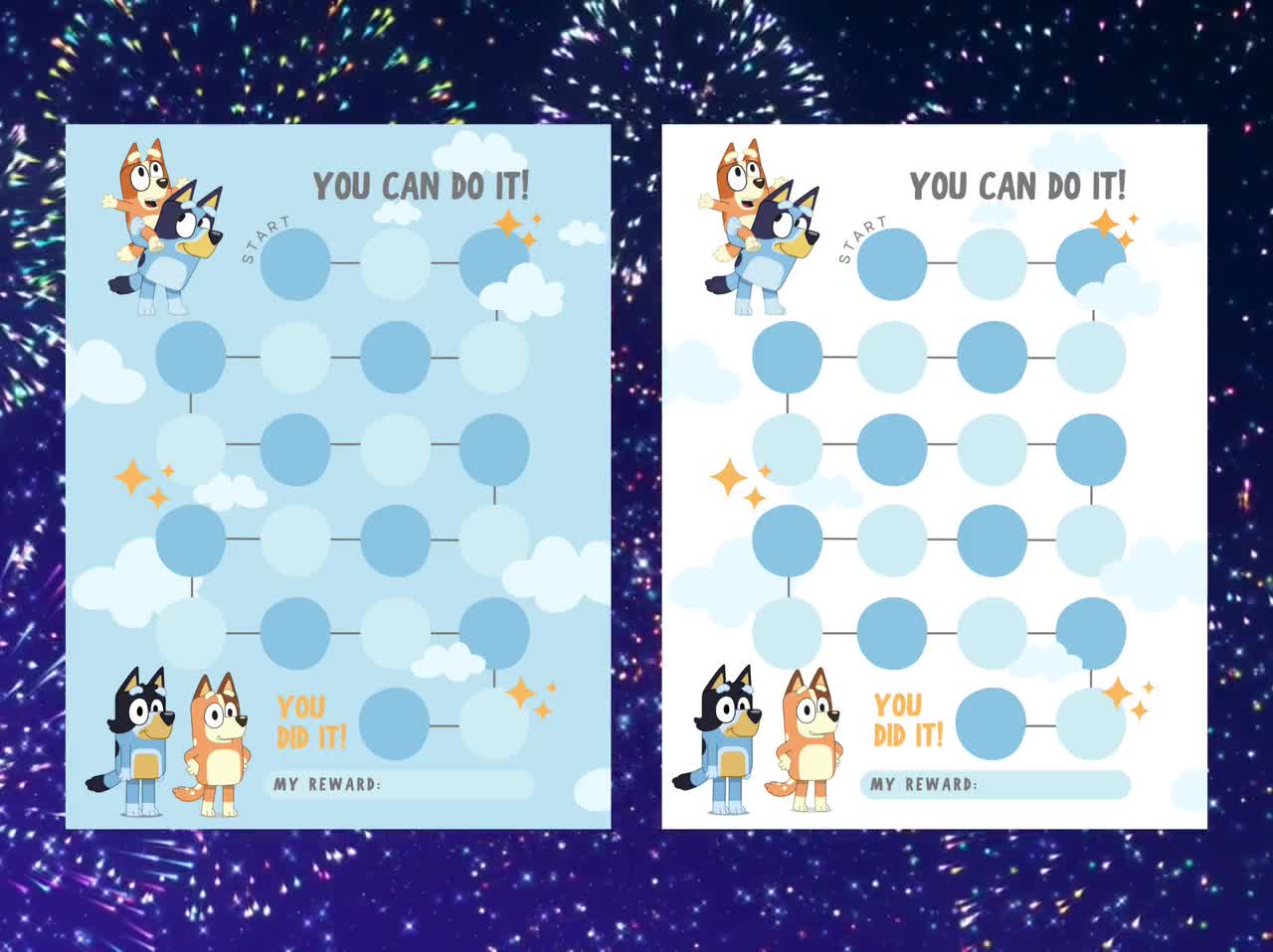 Bluey toilet training chart