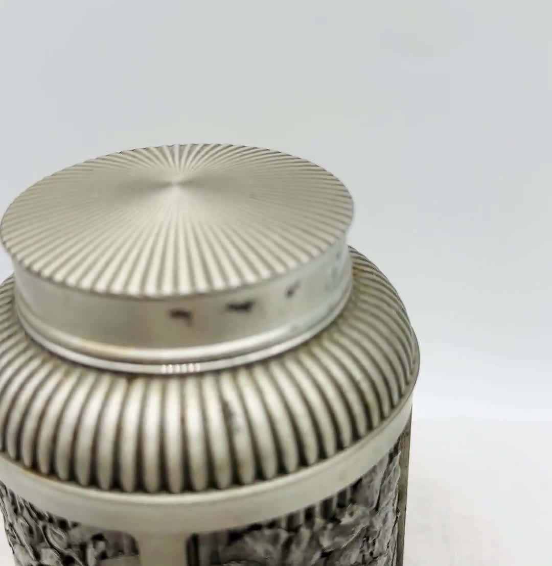 Vintage Selangor Pewter Ornate 3 Piece Tea Caddy - Etsy