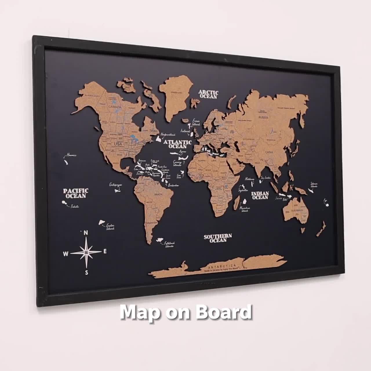 Lienzo Con Mapa De Europa Con Chinchetas, Tablero De Seguimiento De Viajes, Arte XL Para Fijar Con Chinchetas De Lugares Visitados, Regalo Personalizado Para Decoración Del Hogar, Mapa De Países Visitados