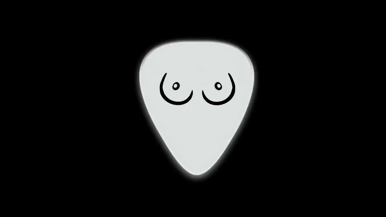 Funny Guitar Picks With Leather Keyring Holder: 0.96mm Celluloid