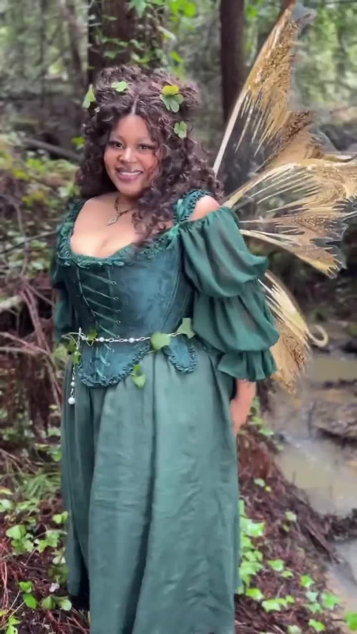Dark Green Floral Jacquard 18th Century Stays | Renaissance Corset