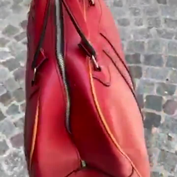 Vintage Bowling Bag AMAZING Atomic Boomerang Red & Ivory -  Israel