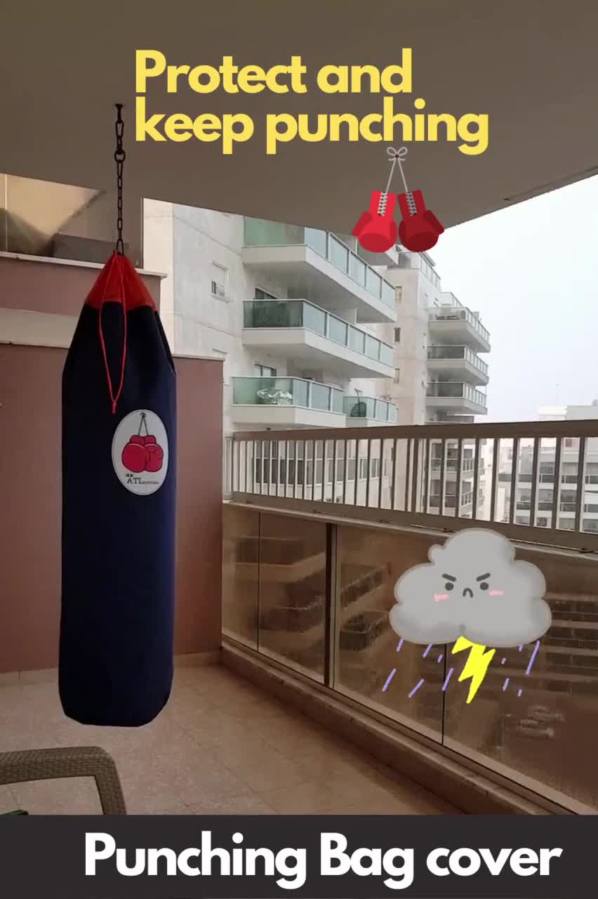 boxing bag rain cover Shihan Power Sports Waterproof 5-6ft x 24inch Diameter Large Bag Punch Bag Outdoor Protection for Your Boxing Bag Ideal for impact on joints and tendons Bundle - Punching Bag Cover