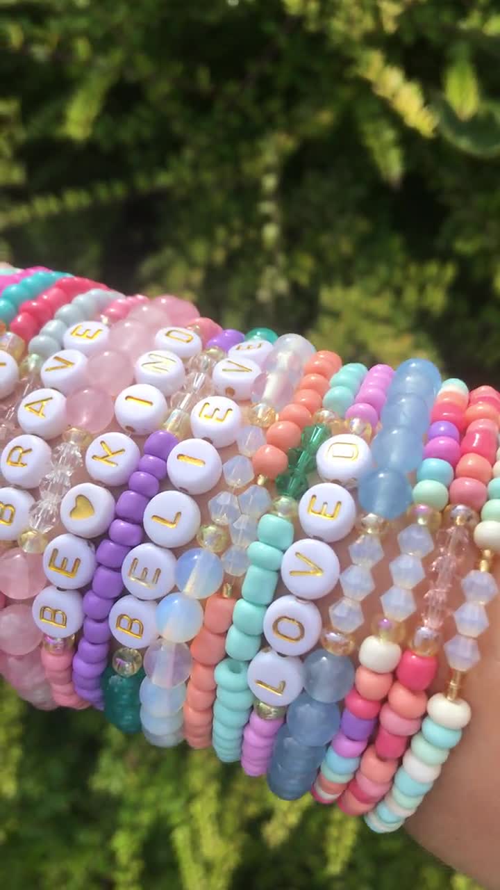 Personalised glass seed bead bracelet – Pretty_baby93