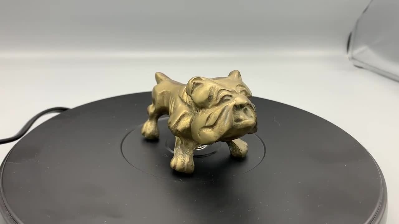 Vintage JB Solid Brass Bulldog Figurine Paperweight Taiwan ROC