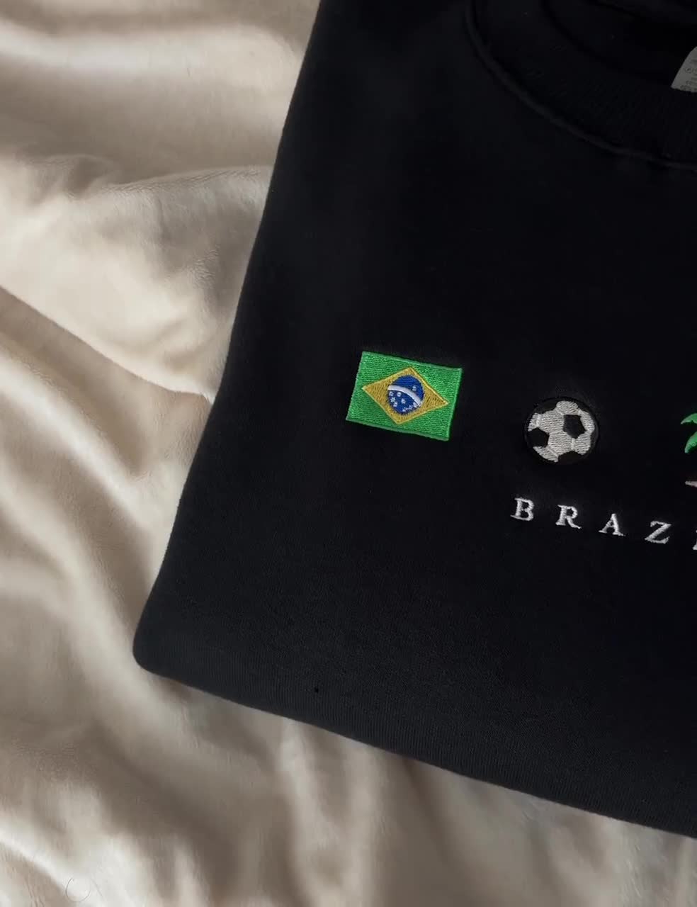 Brazil Embroidered Sweatshirt, Black, Crewneck, Flag, Soccer, Beach, Palm  Tree, Toucan, Portuguese, Futebol, Latin, Carnaval, Travel, Gift