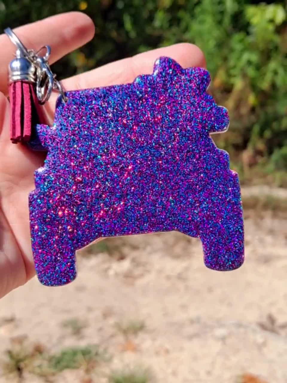 4runner Girl Glitter Keychain. 