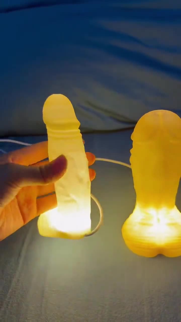 Funny Penis Lamp - Adult Gag Gift - Naughty LED Desk Light - Rude White Elephant Christmas Gift - 3D Printed Penis Statue - Hilarious Prank video poster