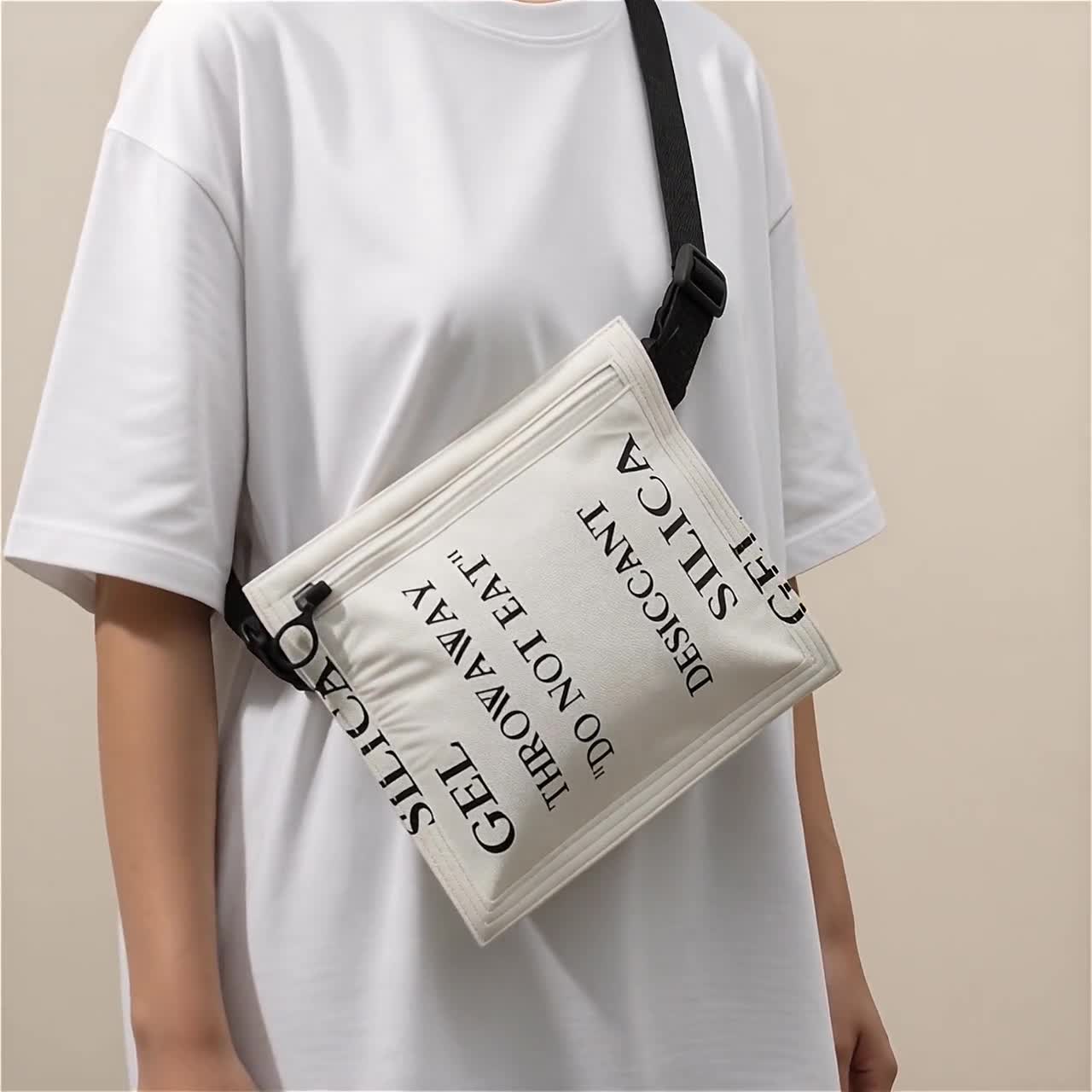 Silica Gel Packet Crossbody Bag | Throwaway Do Not Eat Desiccant