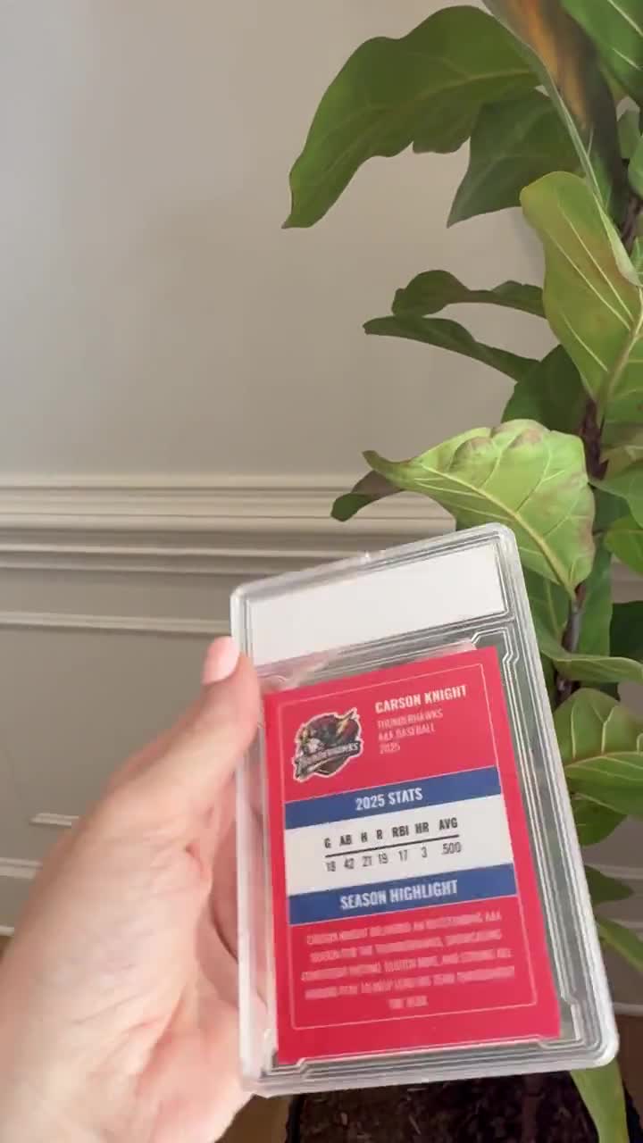 Custom Trading Card in Graded Slab Case | Personalized Team Card | Youth Sports Gift Keepsake | Hockey Baseball Softball Basketball Soccer video poster