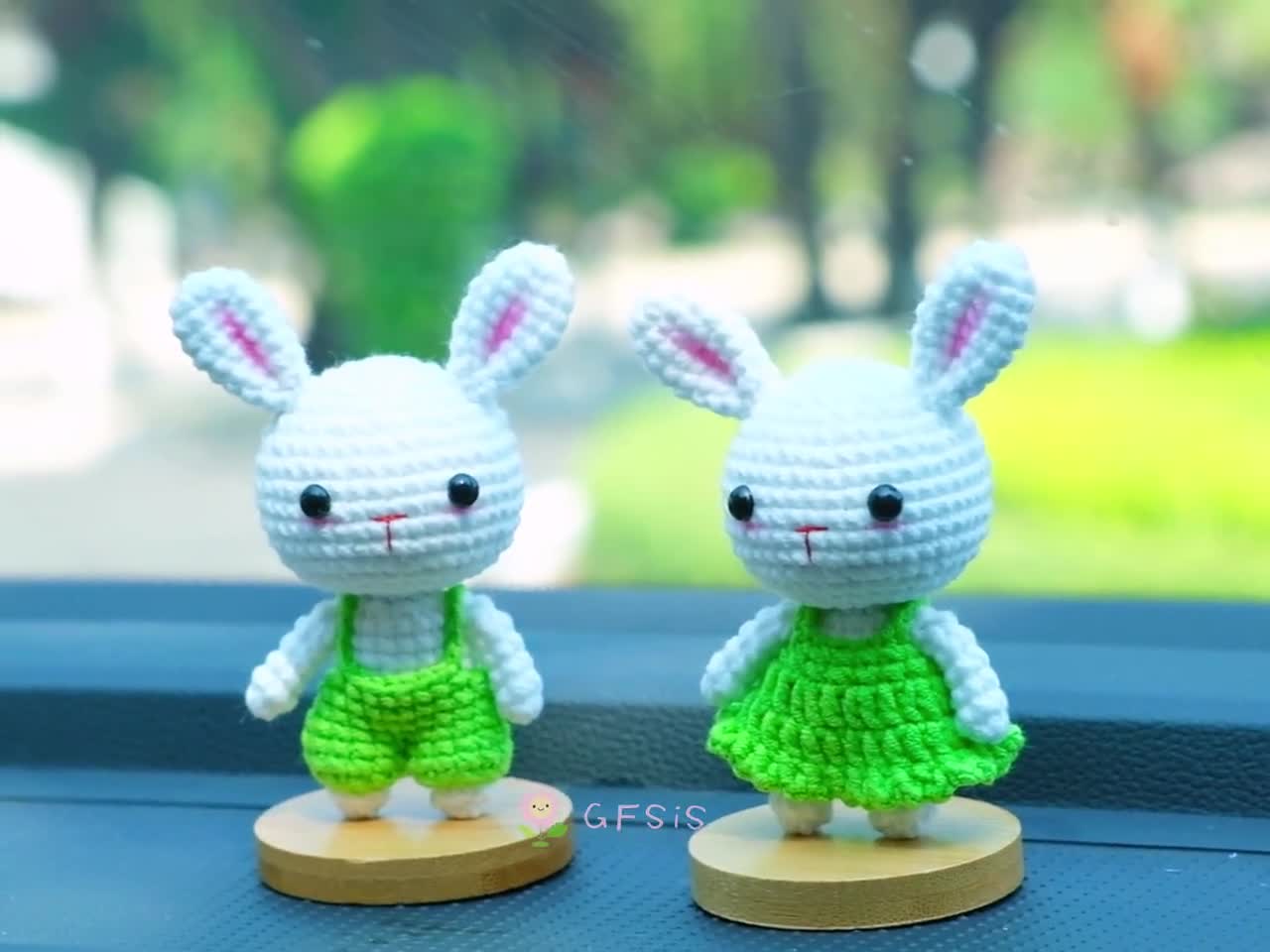 Buy Crochet Bunny Car Dashboard Decor, Dress/overalls Bunny Car  Accessories, Anime Car Interior Accessory Interior, Christmas Gift for  Couple Online in India 