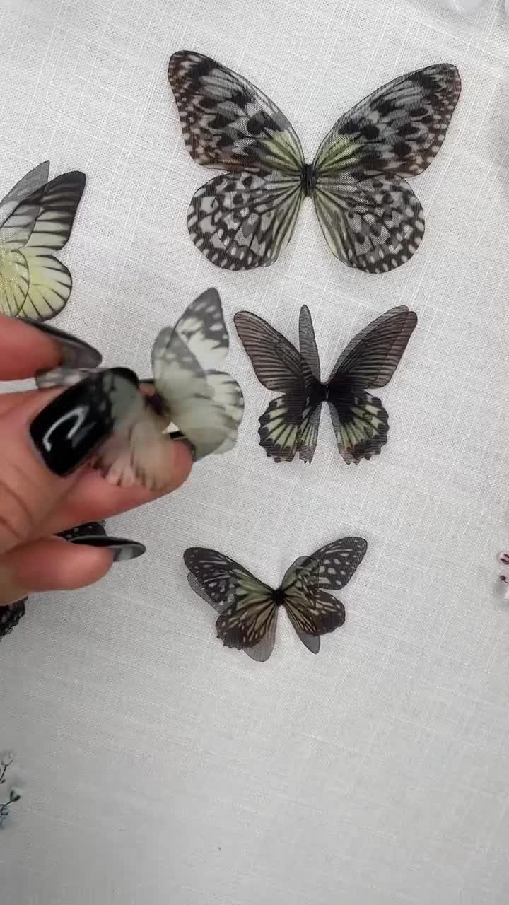 Set di 6 farfalle di seta Butterfly Dream, ali di Natalia, gioielli farfalla,  gioielli ala, decorazione farfalla -  Italia