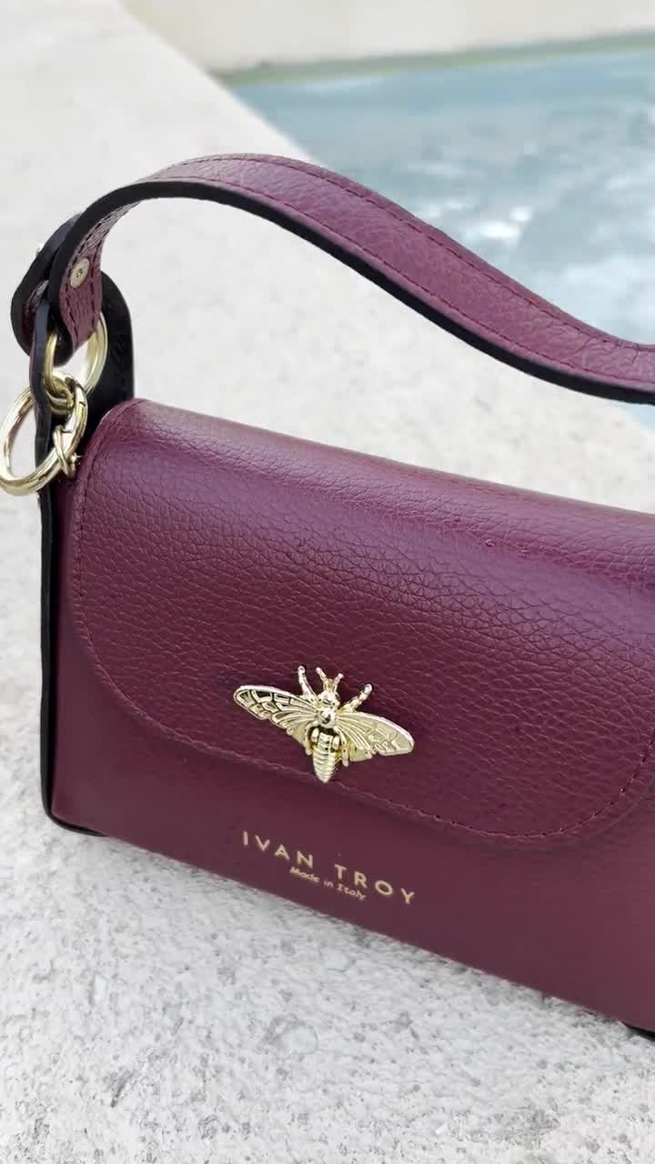 バッグ DOLCE&GABBANA Butterfly Bordeaux Handbag Butterfly Bordeaux Italian Leather Top Handle Handbag, Bag