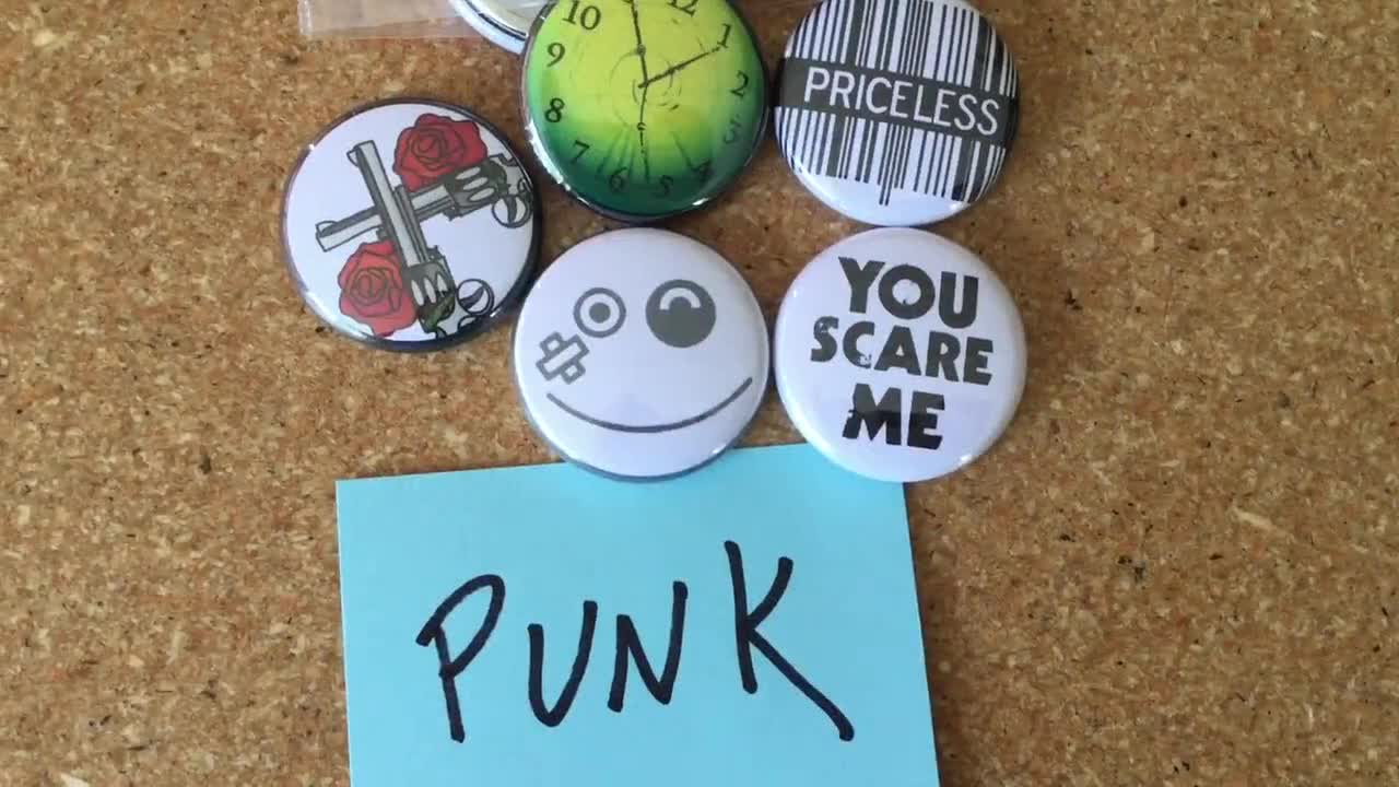 Buttons Pins Theme Sets - Art, Cute, Funny, Geeky, Political, Punk,  Inspirational, School