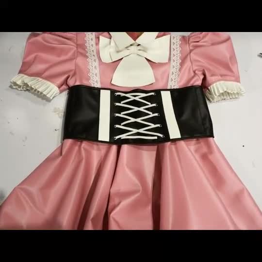 Blush Pink Lace Maid Corset Dress – Handmade Cosplay Outfit Custom