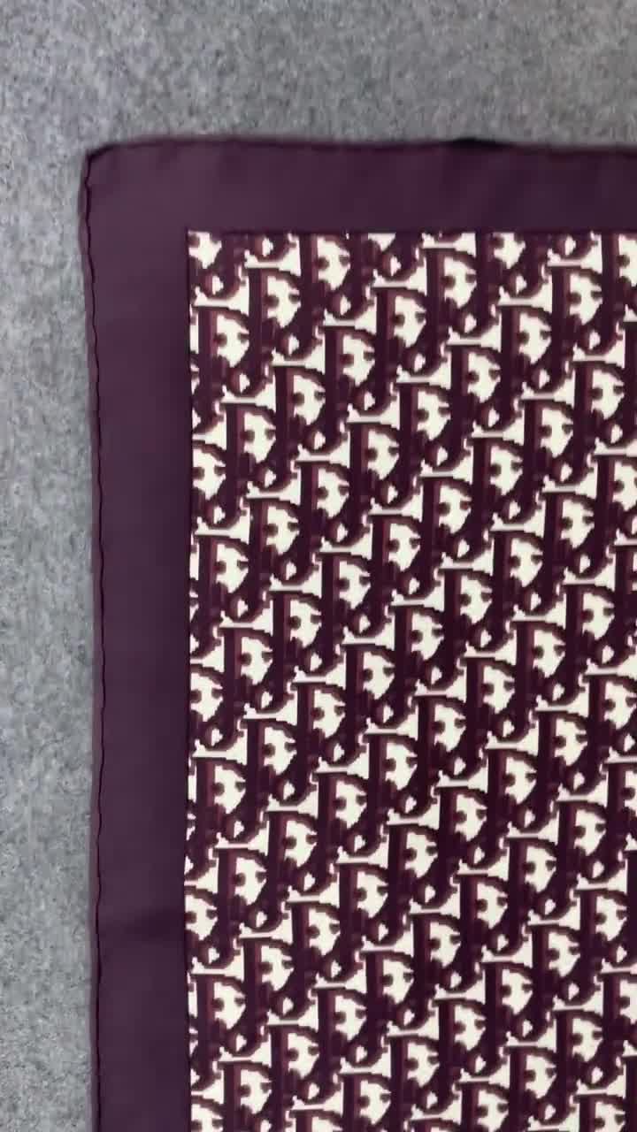 Vintage Christian Dior Silk Scarf Monogram Pattern Scarves Luxury