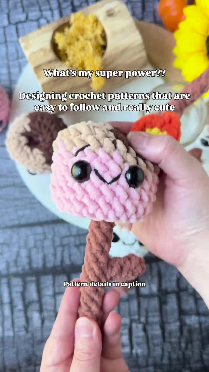 Marshmallow on a Stick Crochet Pattern – Removable Plush