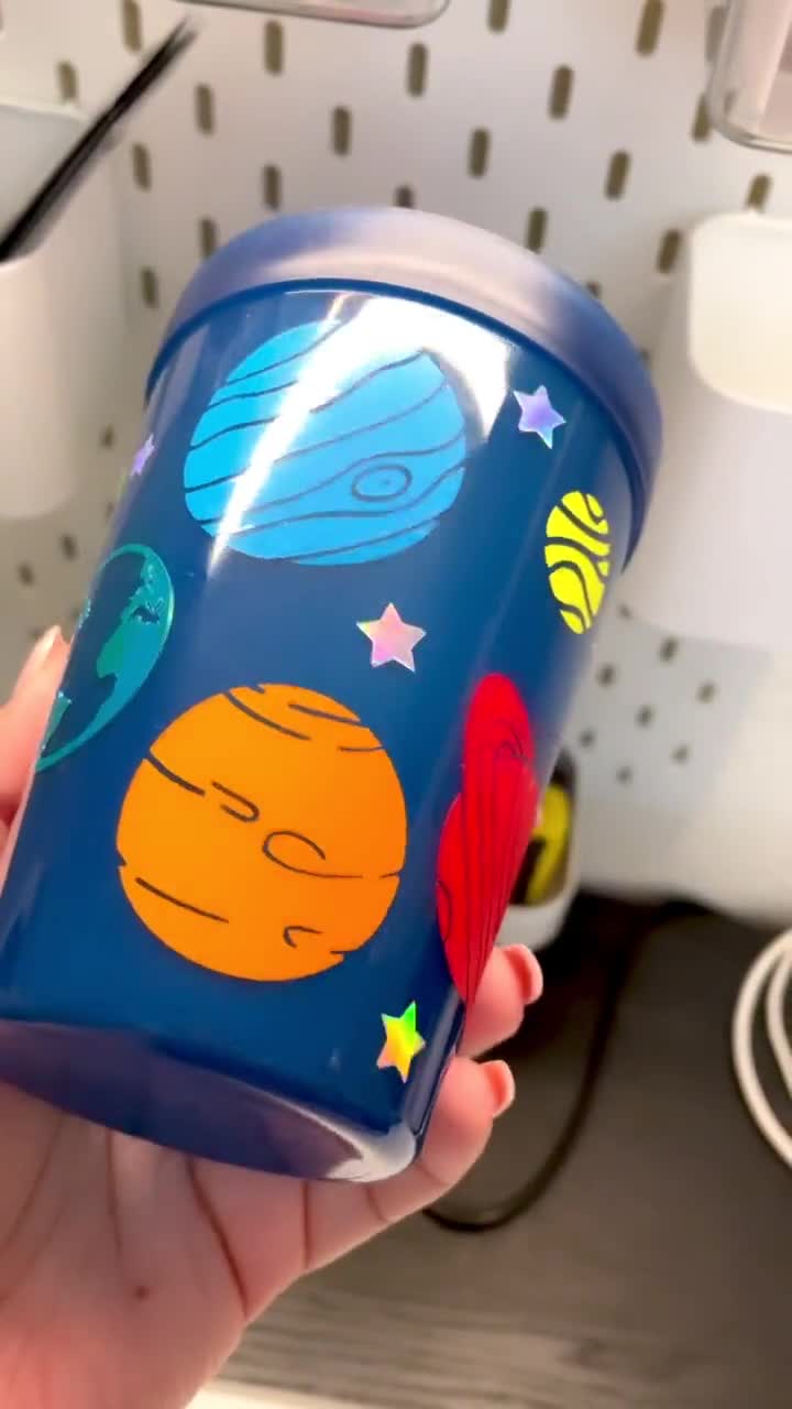 Kids Custom Solar System Space Straw Cup With Name / Personalized Outer  Space Birthday Cup Rocket Ship Planets Tableware Party Supplies 