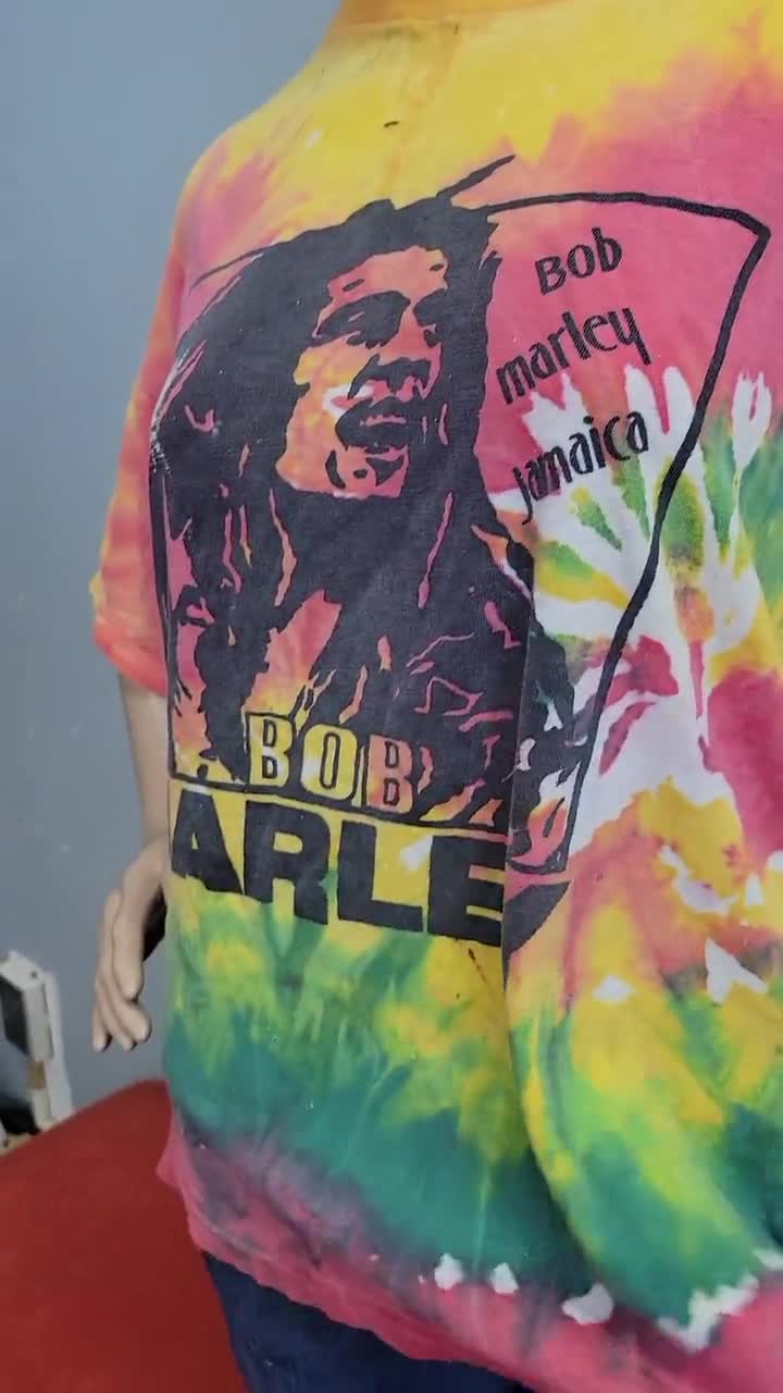 Vintage 80s Bob Marley Tie Dye Shirt: Rasta Reggae XL - Etsy
