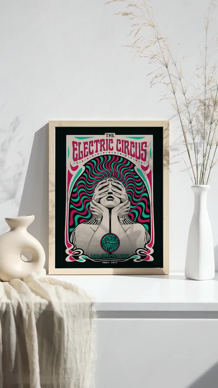 The Electric Circus Poster, Psychedelic Art, Psychedelic Music 