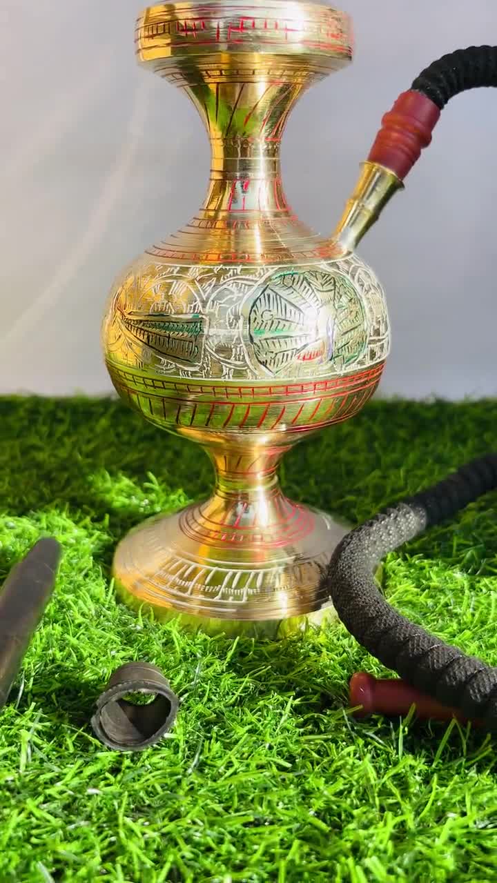 Vintage Brass Turkish Hookah Set, Hand Engraved Shisha , Unique