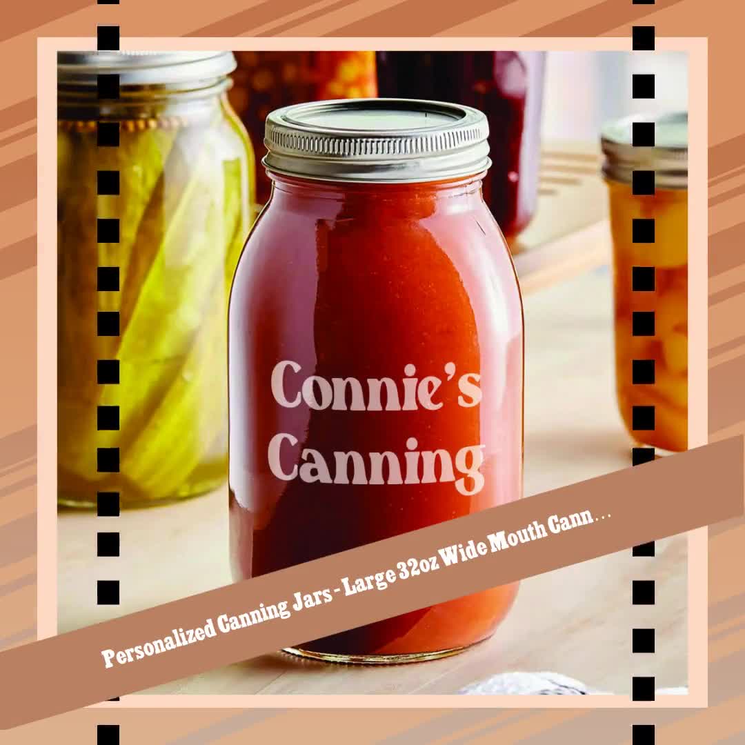 Personalized Canning Jars - Large 30oz Wide Mouth