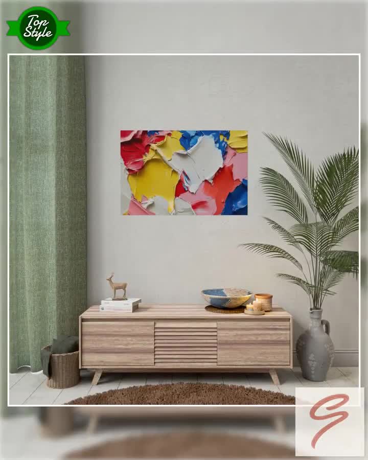 Bunte abstrakte Leinwand: Modernes Wohnaccessoire video poster
