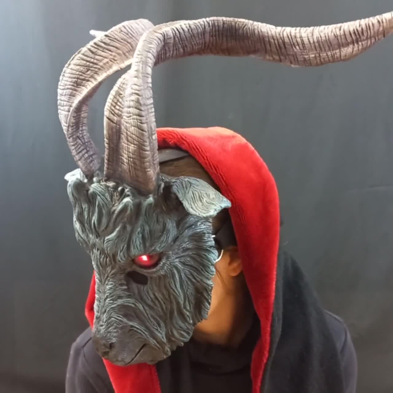 A couple Baphomet masks I made out of paper mache : r/crafts