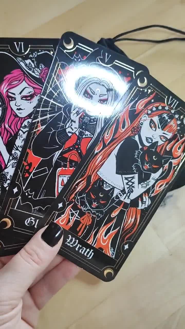 SINYA アートカードセット SPECIAL EDITION Set Tarot 7 Deadly Sins Print Gold Foil Witch